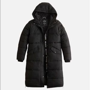 Medium Black Hollister Longline Puffer Parka New